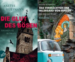 Das alte Cover des Krimis "Das Vermächtnis der Hildegard von Bingen" im Vergleich zum neuen Cover